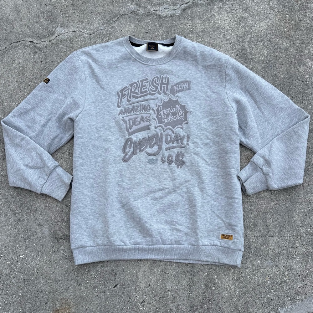 Fresh Everyday Gray Crewneck Sweater by Super Dry Mens XL